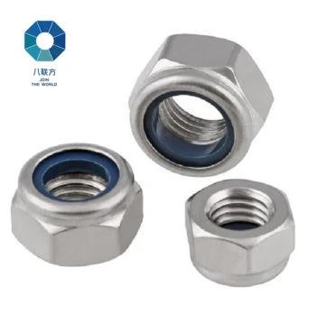 אגוז נעילה ניילון מפלדת פחמן Din985